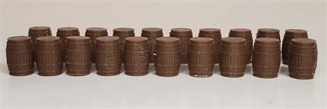 Brown Plastic Barrels 20 Unfinished Brown Wood Barrel Kits – HO Scale ...