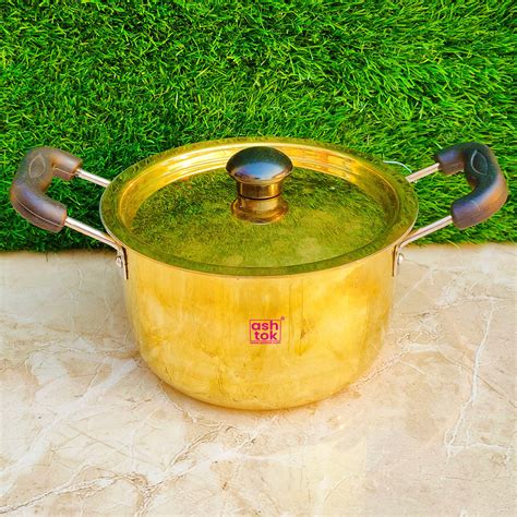 Brass Khalai Dish With Handle and Lid, Brass Stew Pan with Handle – Ashtok