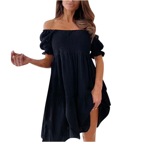 Wedding Guest Dresses for Women Petite Elegant Cold Shoulder Skater ...