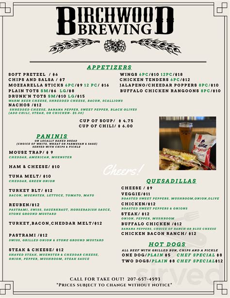 Highway Brewing Menu at James Marts blog