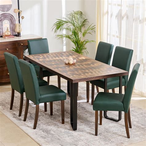 Buy Nirvana Kaya 6-Seater Dining Set with Indus Chairs - Green and ...