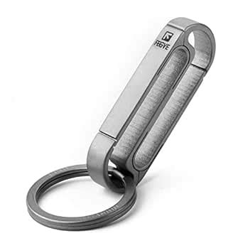 FEGVE Titanium Quick Release Keychain Clip, Belt Key Clip with Key Ring ...