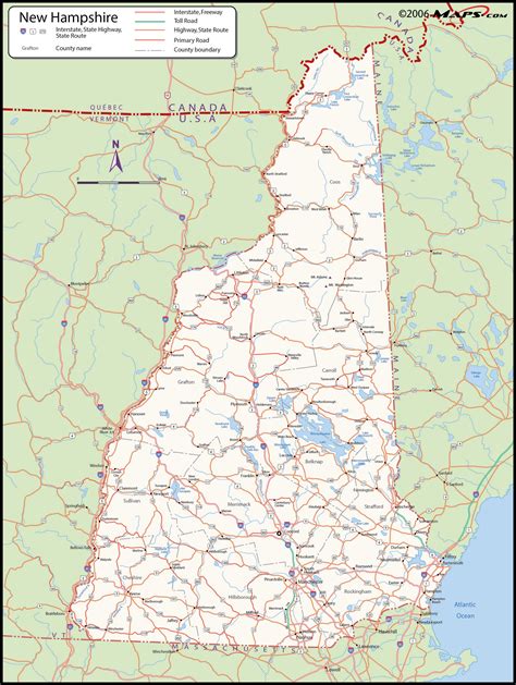 New Hampshire County Wall Map | Maps.com.com