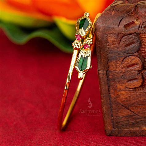 Kerala Micro Gold Plated Palakka Nagapadam Kada Bangle - Sasitrends