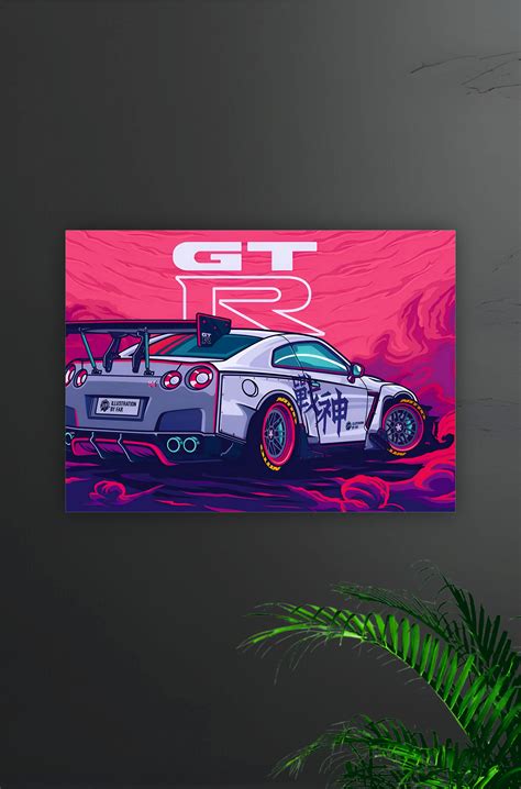 GTR Poster || Illustration Car Poster – GeekyGallery