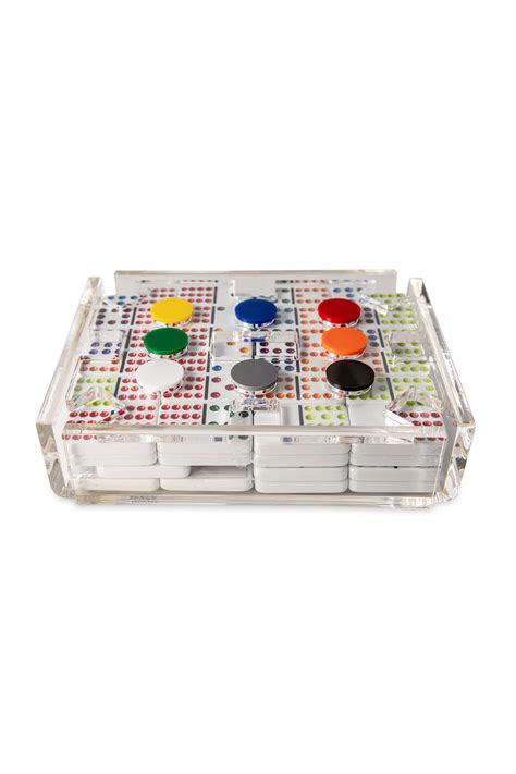 Luxe Dominoes - Clear Mexican Train Dominoes Set