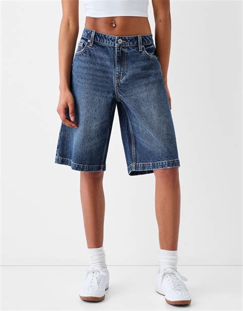 Baggy denim Bermuda shorts - BSK Teen | Bershka