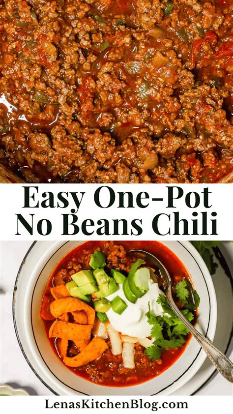 No Beans Chili (Made in One Pot) - Lena's Kitchen
