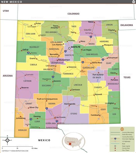 New Mexico Map | Counties, Cities, Highways, Rivers and Attractions