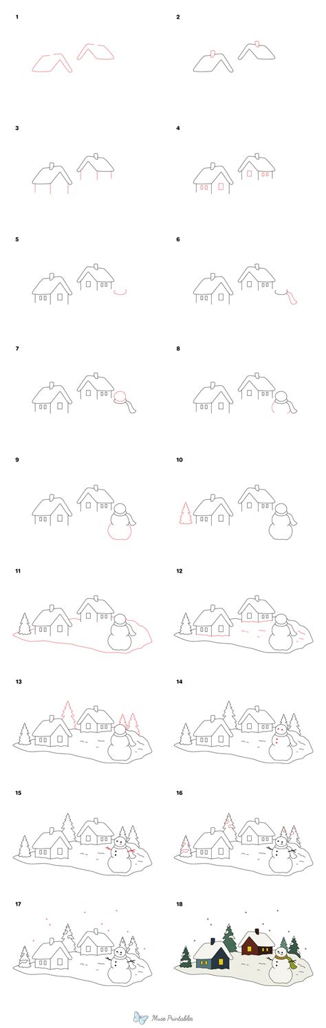 Image result for Winter Scene Drawing Tutorial