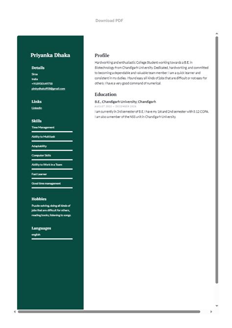 Priyanka resume - Ensure your resume fits the job opening, boost your ...