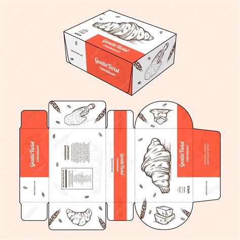 Hand drawn box design template | Premium Vector