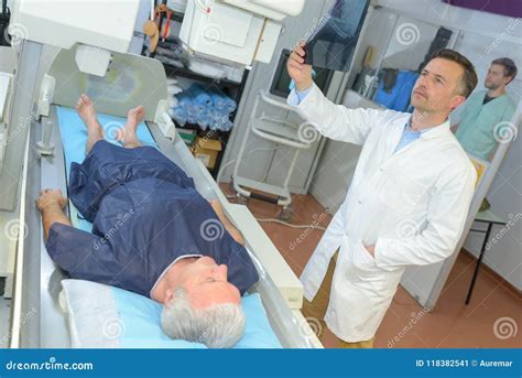 Doctor Preparing Senior Patient for Xray Stock Image - Image of ancient ...