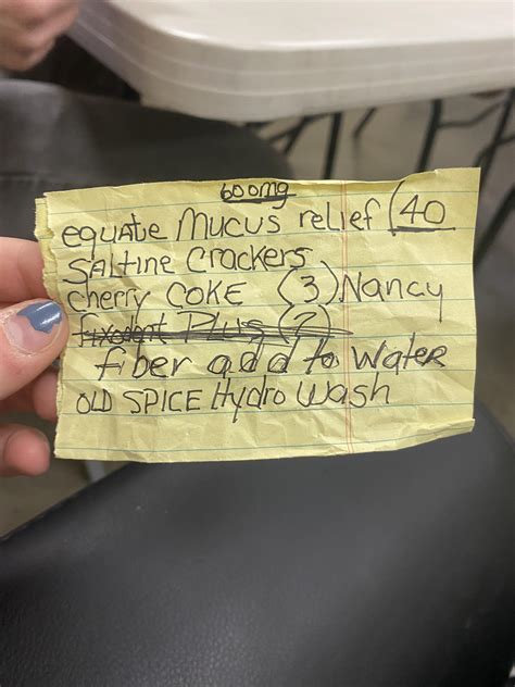 Can’t forget your Nancy! : r/found_shopping_lists