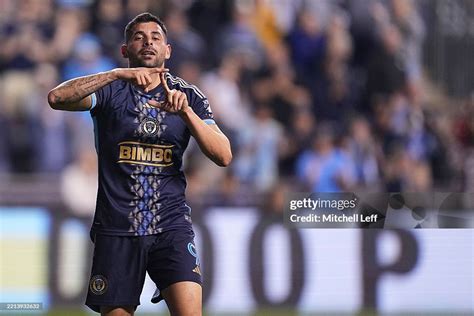 Tai Baribo of Philadelphia Union reacts after scoring a goal against ...