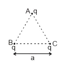 Three equal charges q are placed at the corners of an equilateral ...