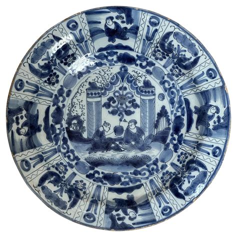 Englsih Delftware Pottery Blue Dash Charger of King William and Queen ...