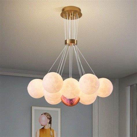Hdc 6+1 Morden LED Lunar Ceiling Chandeliers 3D Ball Pendant Lights fo