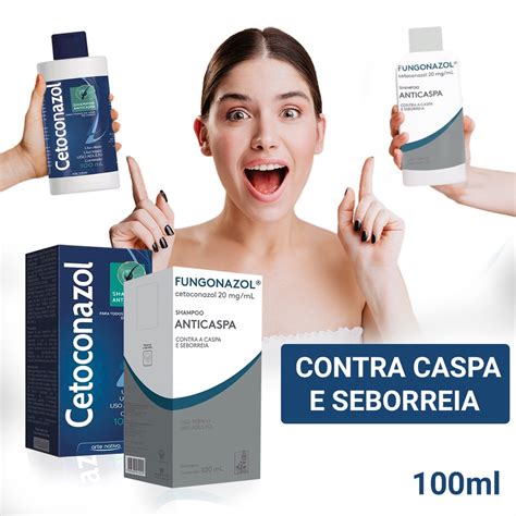 Kit Tratamento de caspa e seborreia, Shampoo Anticaspa Fungonazol 100ml + Shampoo Anticaspa ...