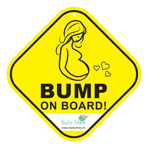 Baby Moo Mama On Board Pregnancy Safety Sign For Car With Vacuum Sucti