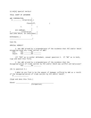 Special Verdict Doc Template | pdfFiller