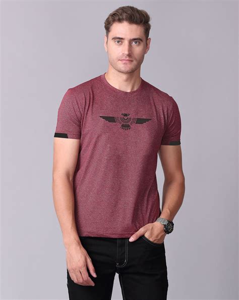Buy Maroon Men's Round Neck T Shirt Online | Stellers