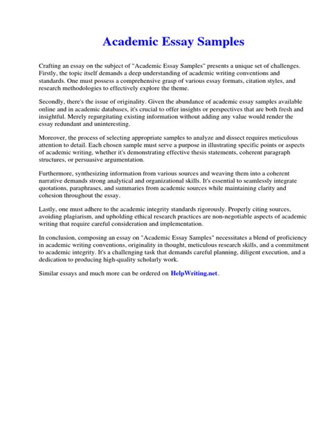 Image result for Academic Essay Example