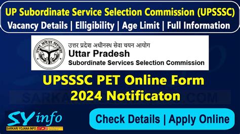 UPSSSC PET Online Form 2024 - Apply Now for Preliminary Examination ...