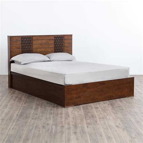 Buy Takeshi Duke Queen-Size Bed with Box Storage - Brown from Home ...