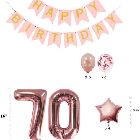 Rose Gold 70Th Birthday Decorations Party Supplies Gifts For Women - C ...