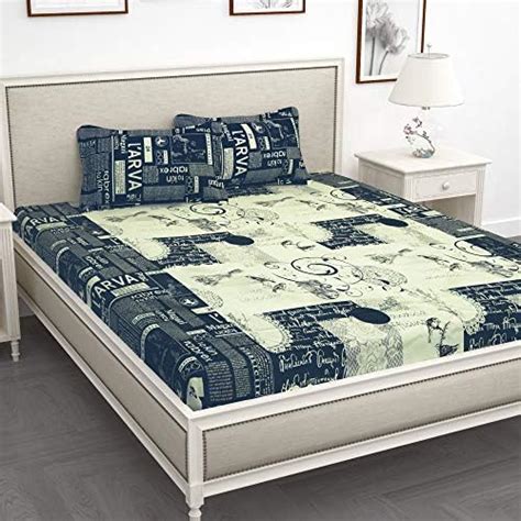 Story@Home 210 TC Bedsheet King Size Bed Cotton with 2 Pillow Covers ...