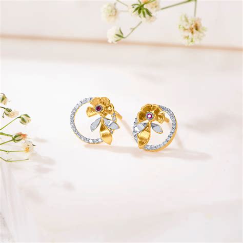 Buy Rosebud Radiance Yellow Gold Stud Earring For Woman Online at Best ...