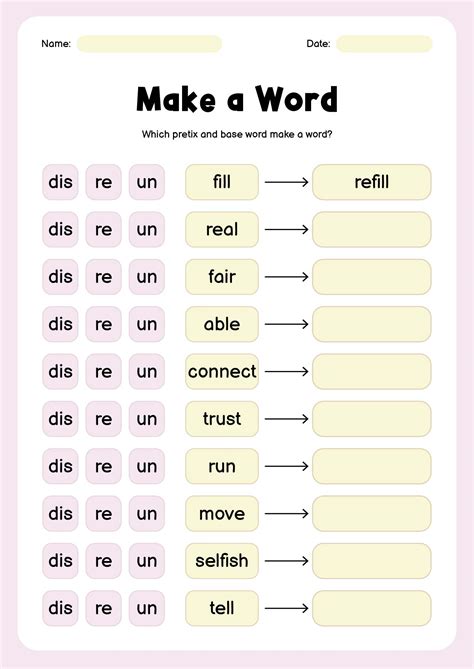 16 Prefix Un Re Worksheet - Free PDF at worksheeto.com