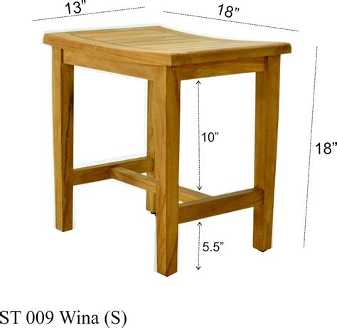 Buy TeakFurnitureSet Grade-A Teak Wood Wina Shower Seat 18 Outdoor ...