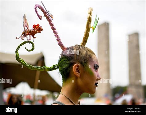Berlin, Germany. 07th Sep, 2019. Emily is doing her hairstyle at the ...
