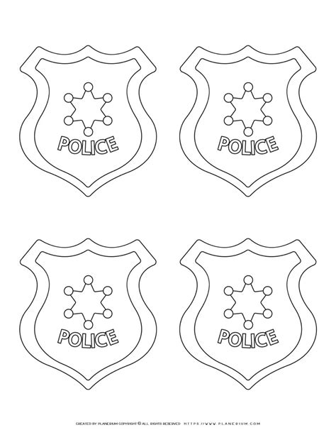 Free Police Symbol Outlines Coloring Page for Kids