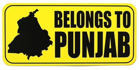 FameUs - Belongs to Punjab with Map Car/Wall/Door, Printed On Both ...