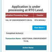 RTO India — Approval of endorsement dl pending