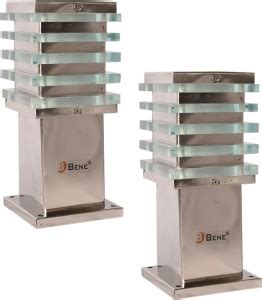BENE Ice Cube Outdoor Lamp, (Steel Shiny 11 Cms, Pack of 2 Pcs) Gate ...