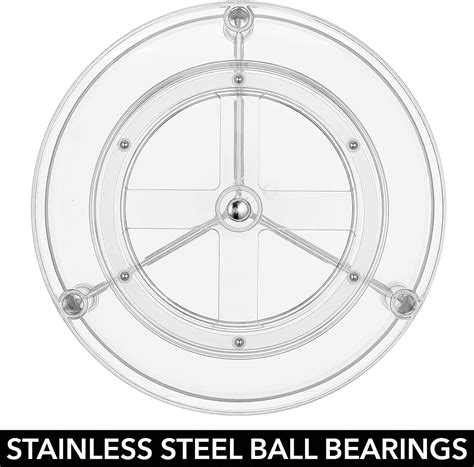 Buy mDesign Lazy Susan Turntable 2-Tier Plastic Divided Spinner for ...