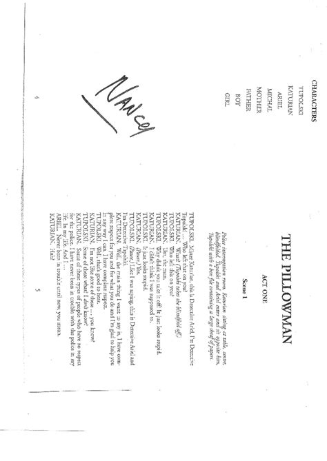 The-pillowman - Nice story - BA(H) History - Studocu