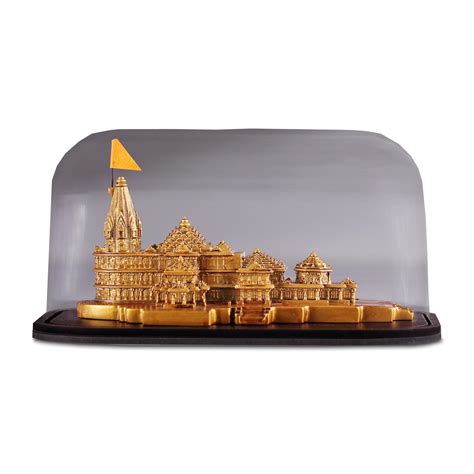 Artarium Ram Mandir Ayodhya Model Acrylic Covered with Wooden Base ...
