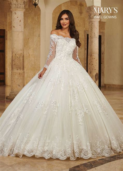 Long Sleeve Wedding Ball Gown