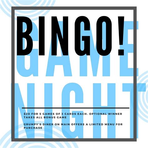 BINGO! at Grumpys Diner on Main, Grumpy's Diner on Main, LLC, Madison ...