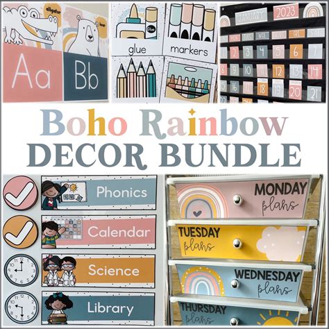 Boho Rainbow Classroom Decor Bundle | Modern Classroom Decor Bundle ...