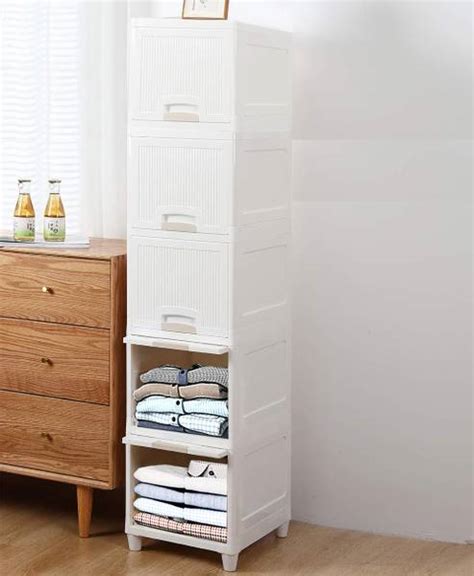 Sasimo 5-Door 5-Shelf Plastic foldable Cupboard PC Collapsible Wardrobe ...