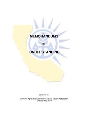 Fillable Online cacasa MEMORANDUMS OF UNDERSTANDING Compiled by ...