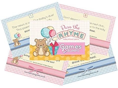 Buy Hannah's Games PASS THE RHYME GAME ~ Baby Shower Game - Pass the ...