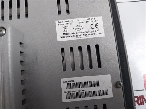 Mitsubishi Electric E1100 Hmi Operator Panel E207750 24Vdc 1,0A (Not W ...