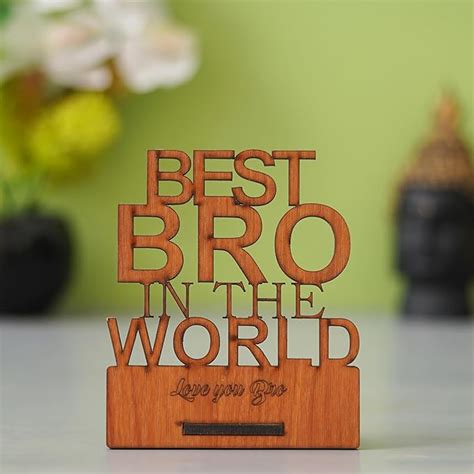 eCraftIndia Best Brother in The World Wooden Showpiece Gift | Unique ...